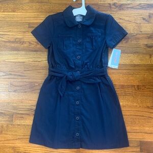 Girls Cat & Jack Navy Blue School Uniform Collar Dress w/ Button-up Front NWT
10
